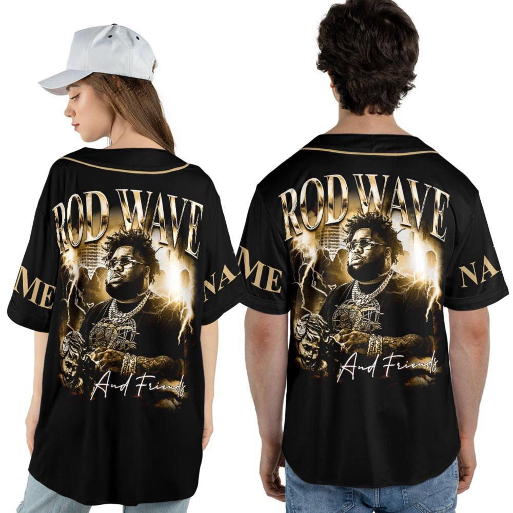 Customized Rod Wave and Friends Signature Baseball Jersey - lylyprint.com