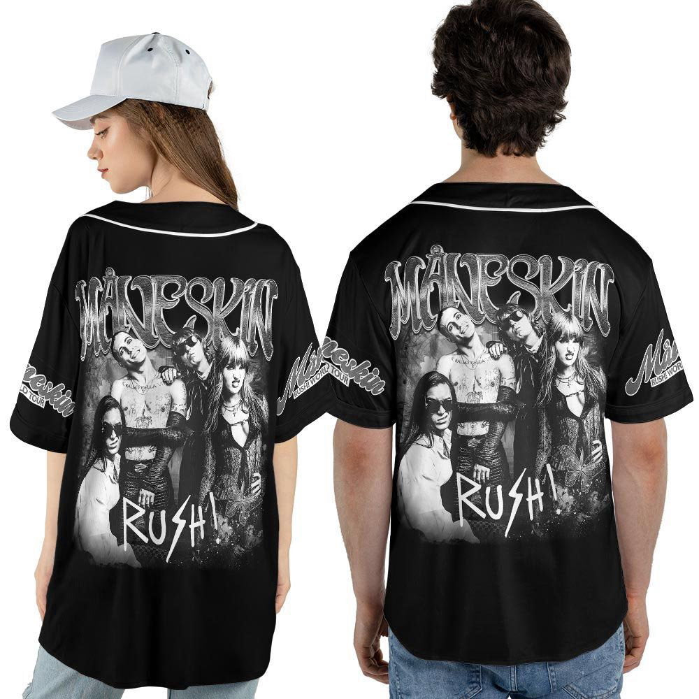 Custom Name Maneskin 2023 Tour Baseball Jersey - lylyprint.com