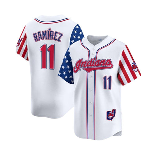 2025 Indians Ramirez Jones Fouth Of July Jersey - Grishko.com