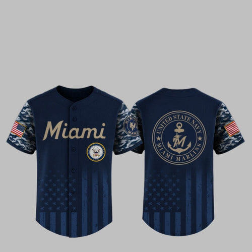 2025 Marlins US Navy Appreciation Night Jersey - Grishko.com