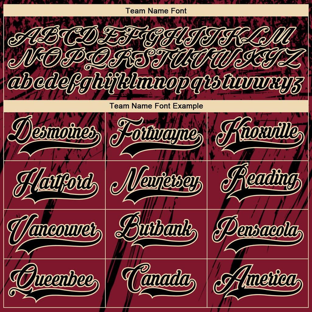Custom Crimson Black-Cream 3D Splash Hockey Lace Neck Jersey