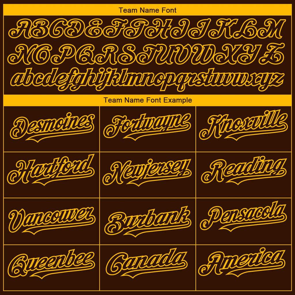 Custom Brown Gold 3D San Diego City Edition Fade Fashion Authentic Baseball Jersey