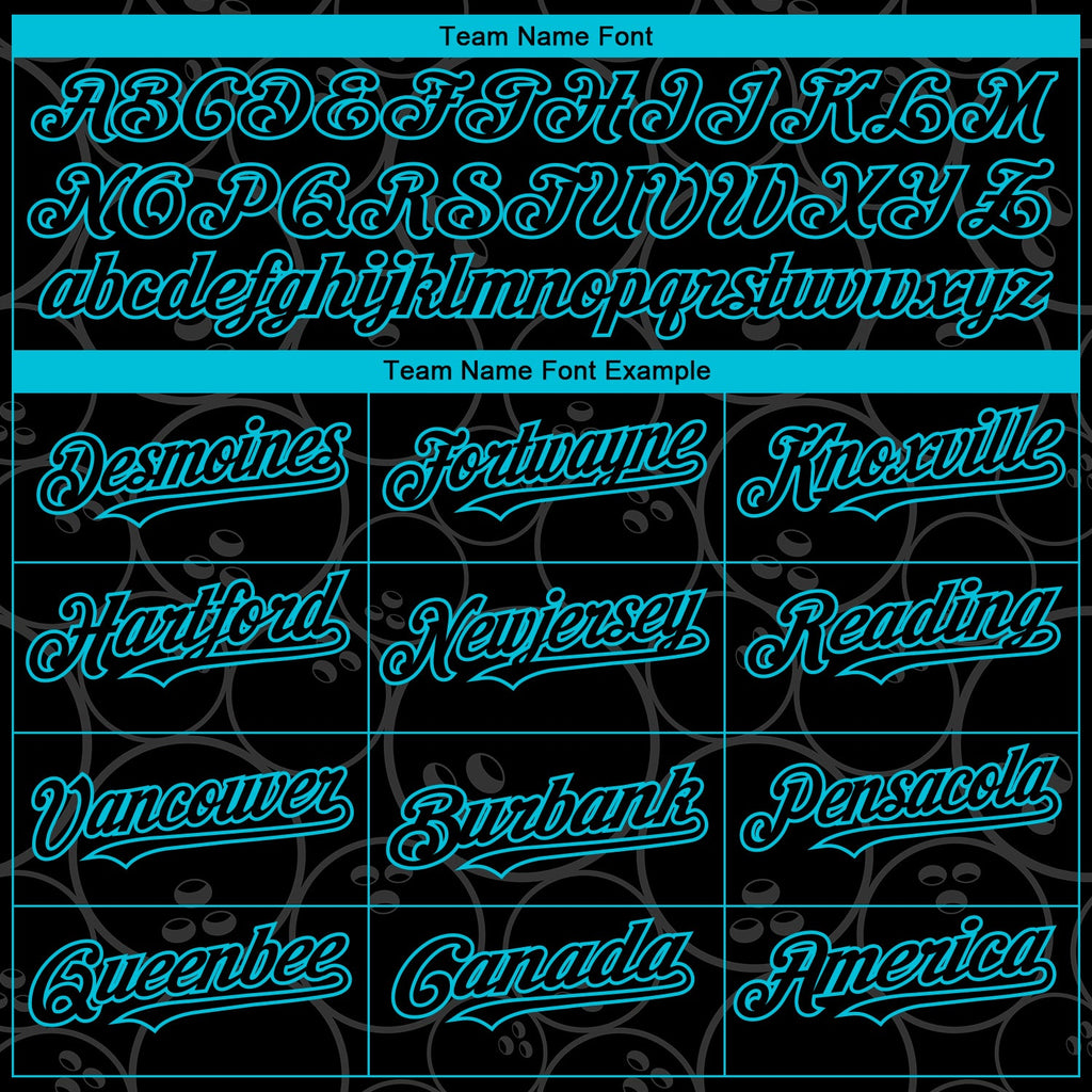 Custom Black Lakes Blue 3D Pattern Design Bowling Ball Authentic Baseball Jersey