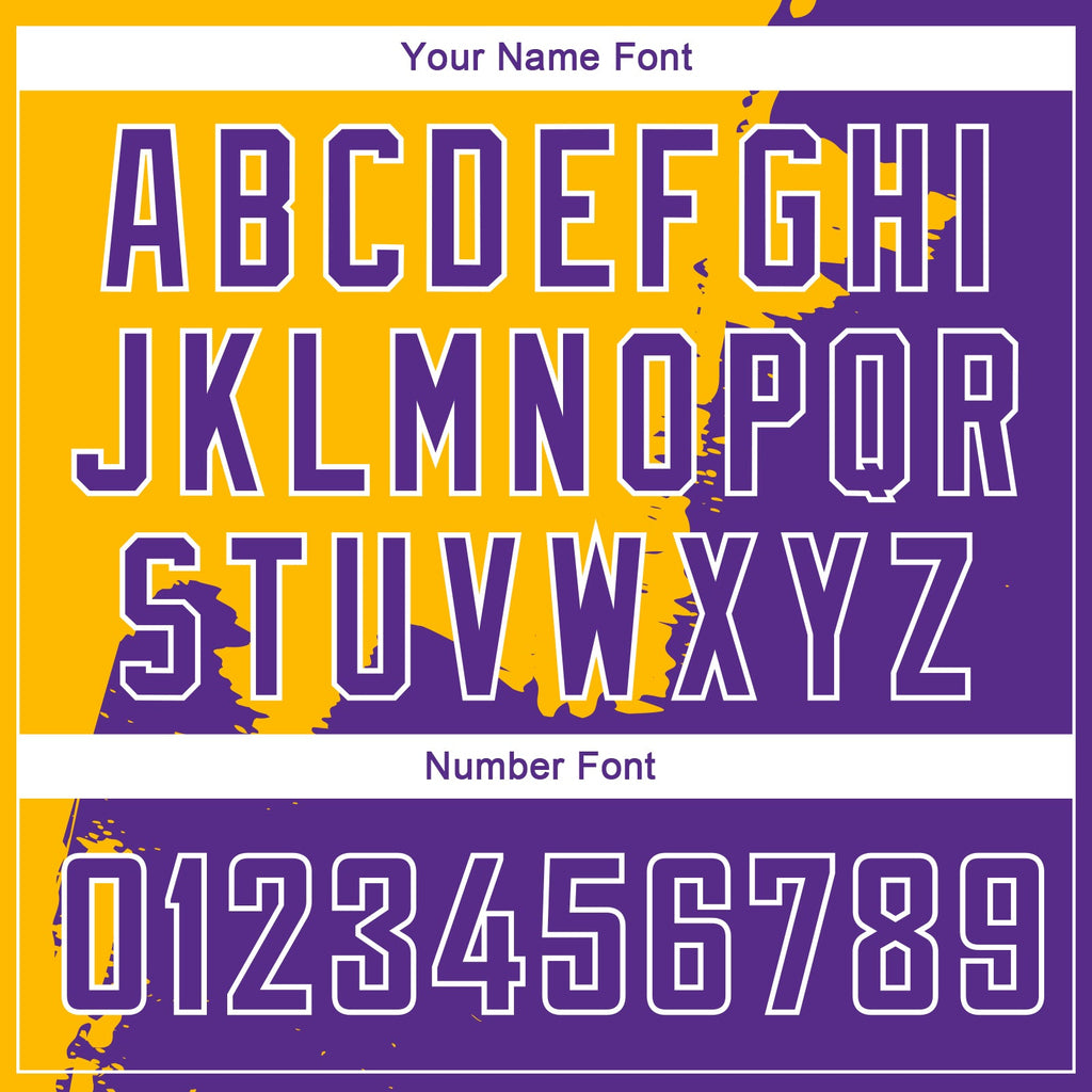 Custom Gold Purple-White 3D Pattern Design Abstract Grunge Halftone Art Authentic Basketball Jersey