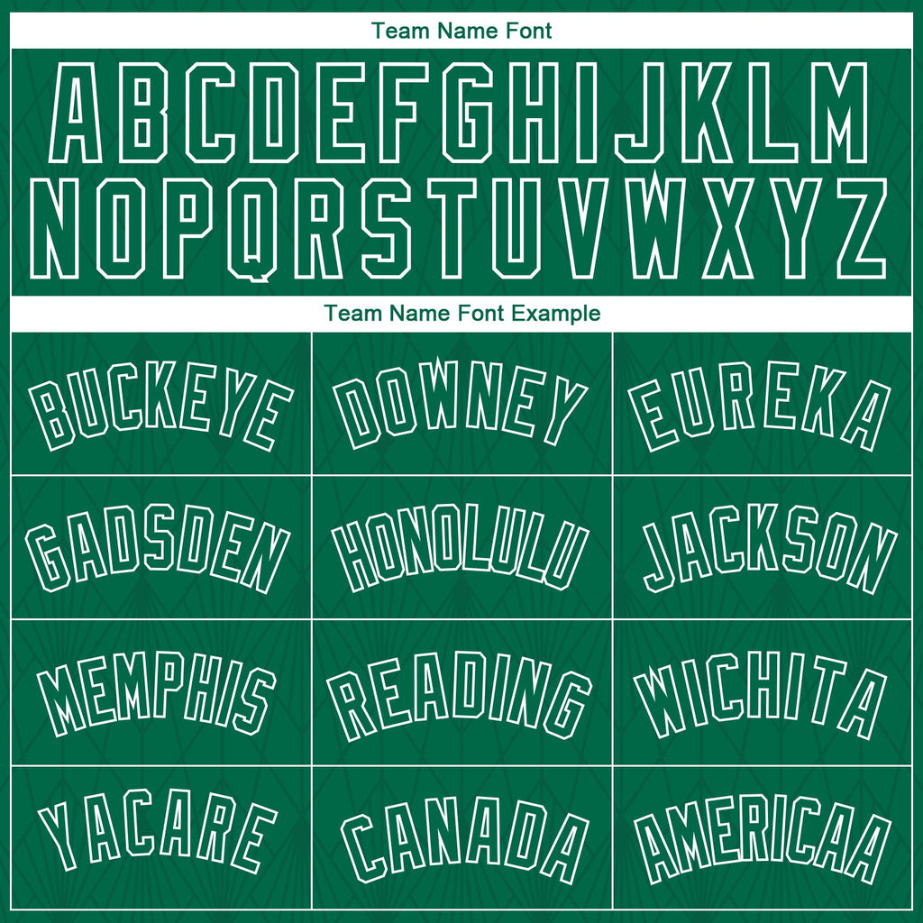 Custom Kelly Green White Geometric Shapes And Side Stripes Authentic City Edition Basketball Jersey
