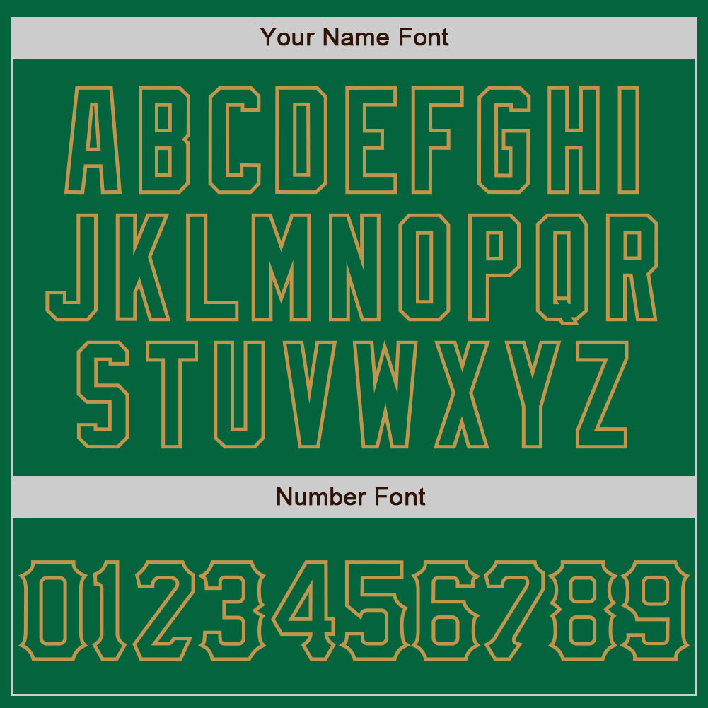Custom Graffiti Pattern Kelly Green-Old Gold 3D Scratch Authentic Baseball Jersey