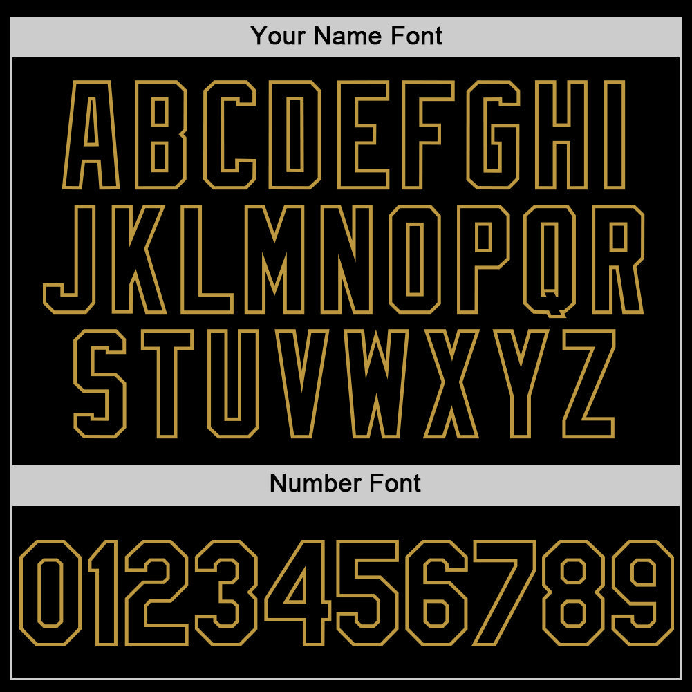 Custom Black Old Gold Line Authentic Baseball Jersey
