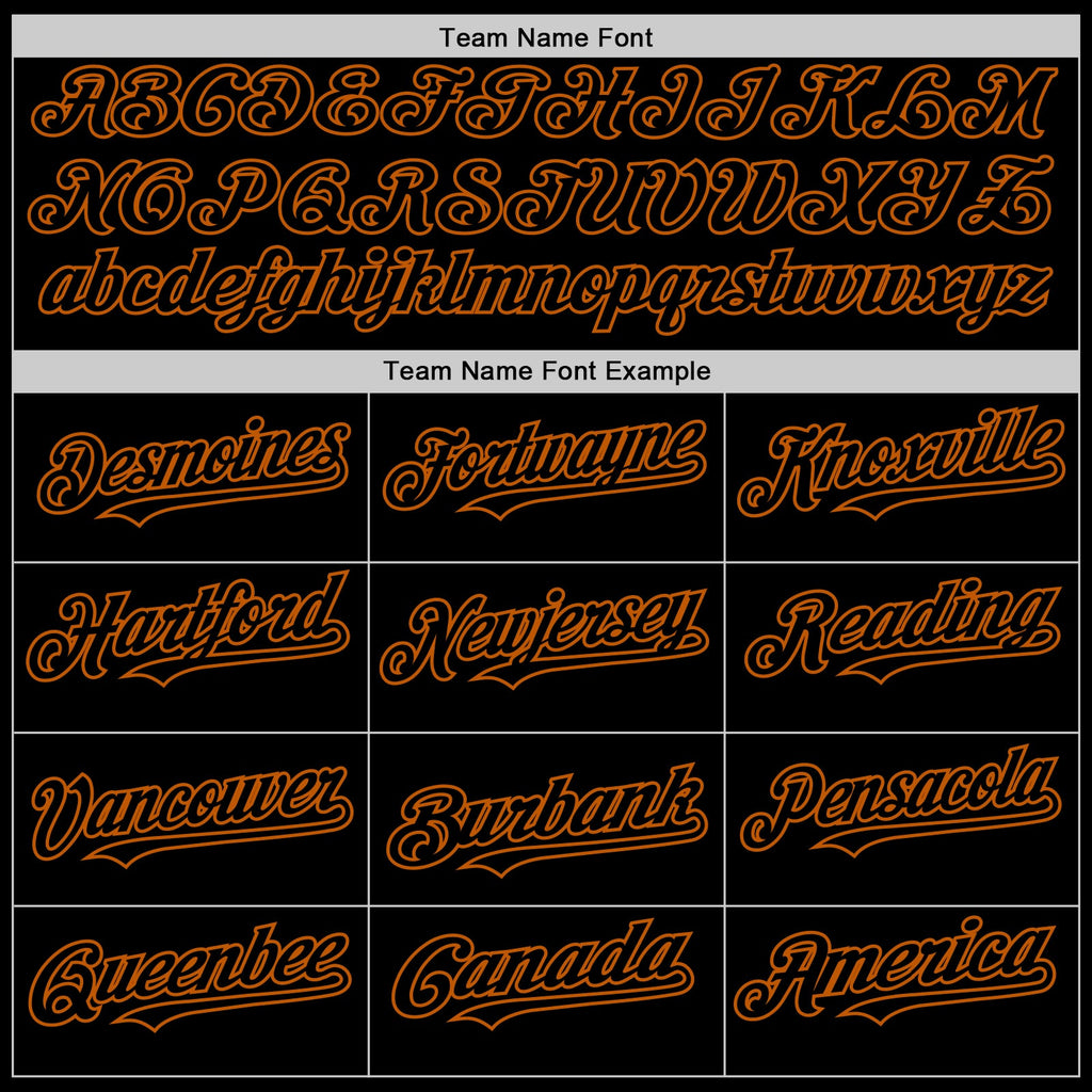 Custom Black Texas Orange Line Authentic Baseball Jersey