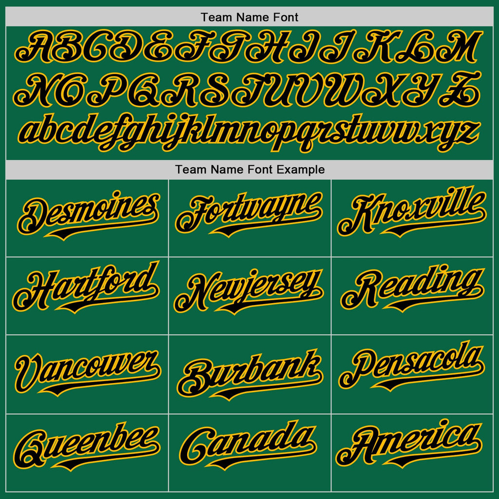 Custom Kelly Green Black-Gold Line Authentic Baseball Jersey