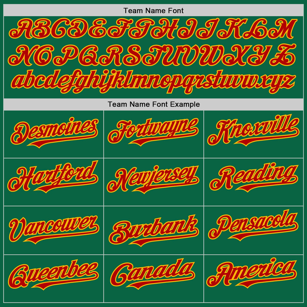 Custom Kelly Green Red-Gold Line Authentic Baseball Jersey