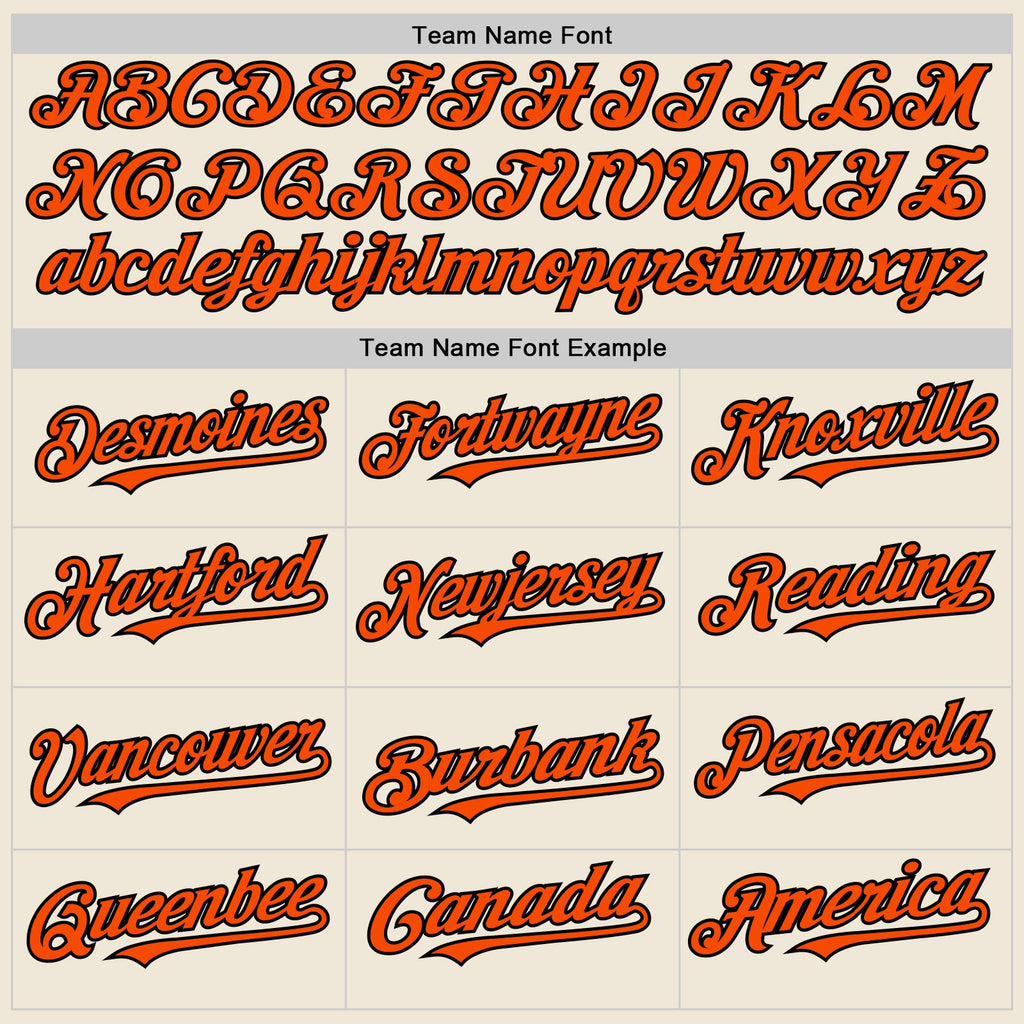 Custom Cream Orange-Black Line Authentic Baseball Jersey