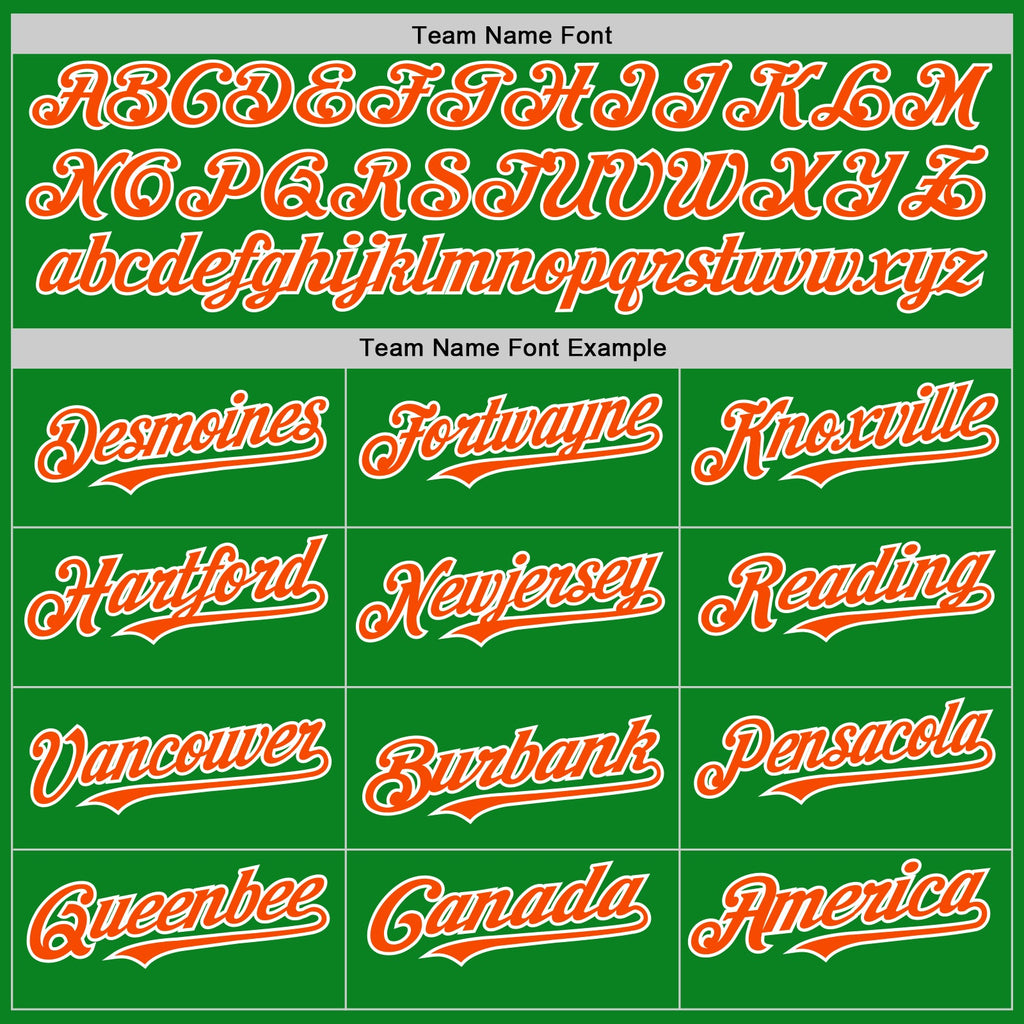 Custom Grass Green Orange-White 3D Pattern Design Gradient Style Twinkle Star Authentic Baseball Jersey