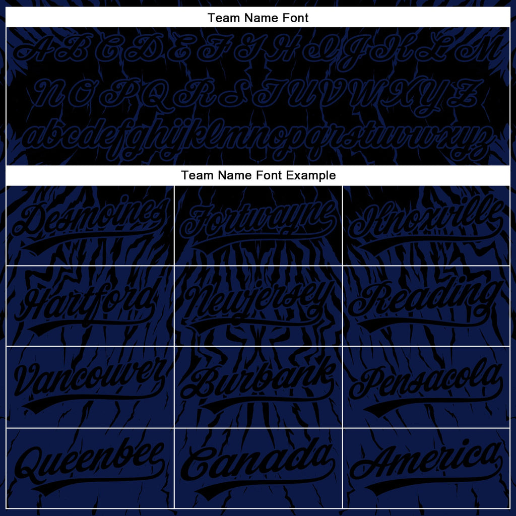 Custom Black Navy 3D Pattern Design Abstract Wave Authentic Baseball Jersey