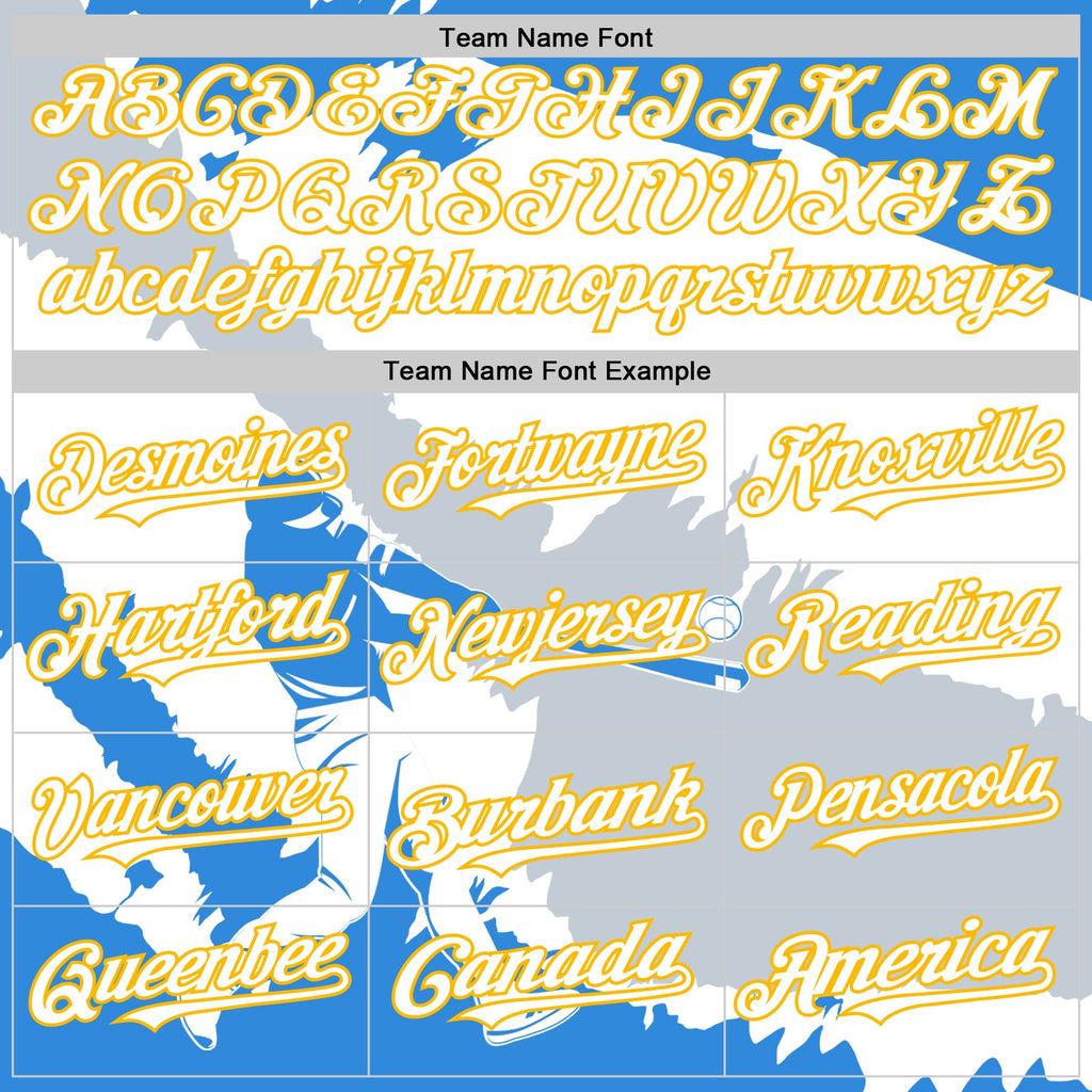 Custom Electric Blue Gold-Silver 3D Nicaragua Nicaraguan Flag Authentic Baseball Jersey