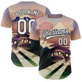Custom City Cream White-Black 3D Syntetyc Catbus Fuji Authentic Baseball Jersey
