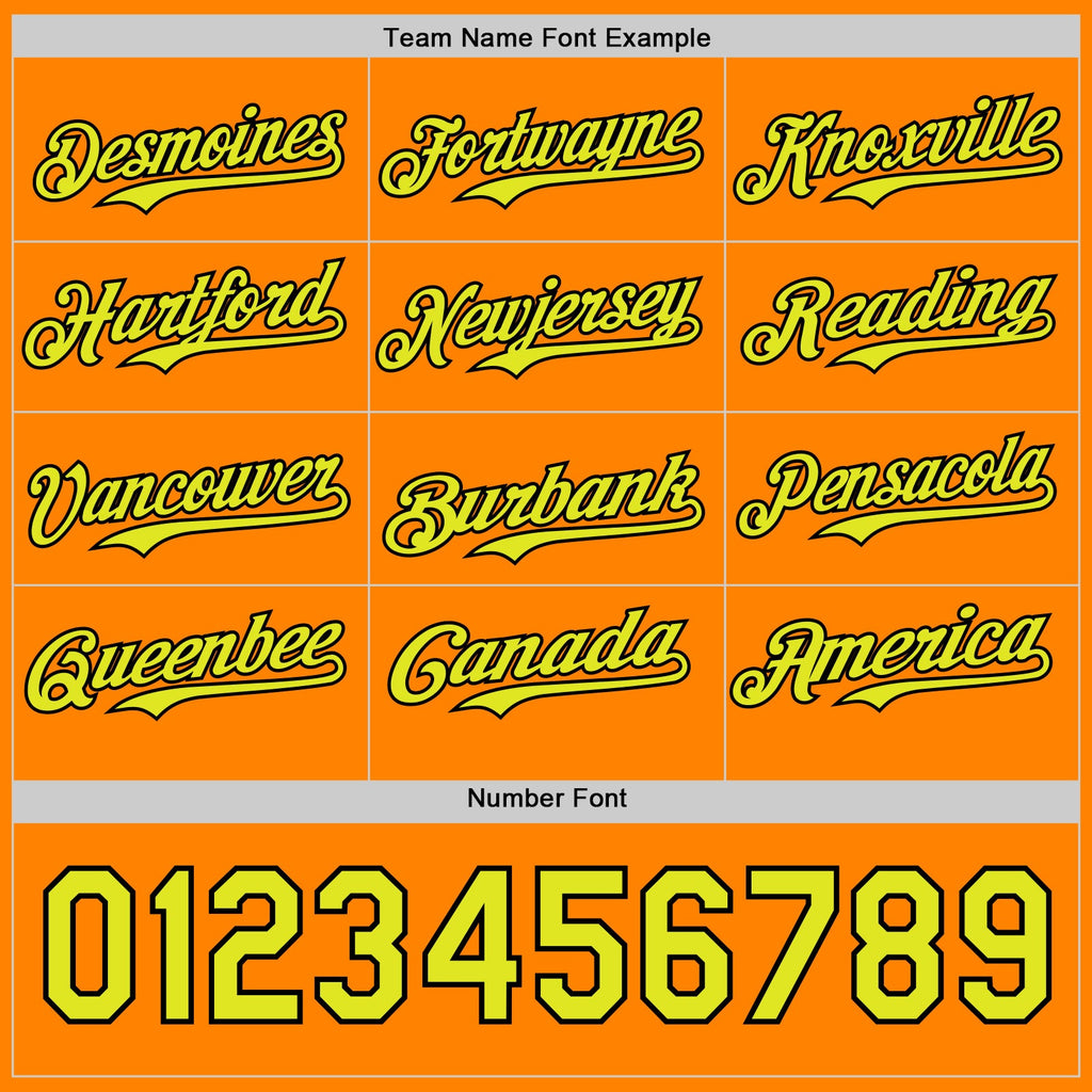 Custom Bay Orange Neon Yellow-Black 3D Revzzz Bad Idea Authentic Baseball Jersey