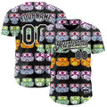 Custom Black White 3D Revzzz All Masked Authentic Baseball Jersey