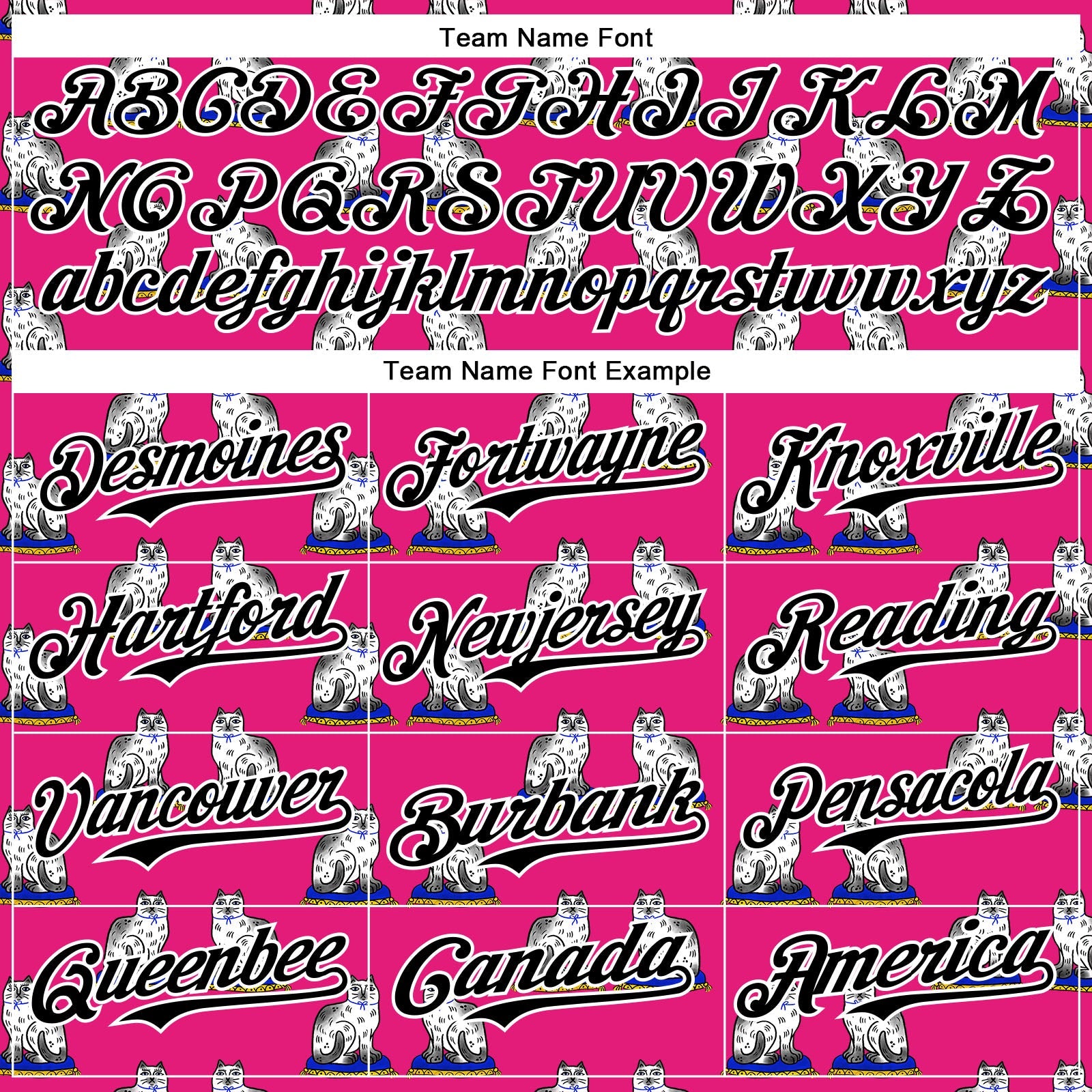 Custom Hot Pink Black-White 3D Emi Bee Staffordshire Cat Authentic Baseball Jersey