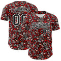 Custom Black White 3D Skeleton And Heart Authentic Baseball Jersey
