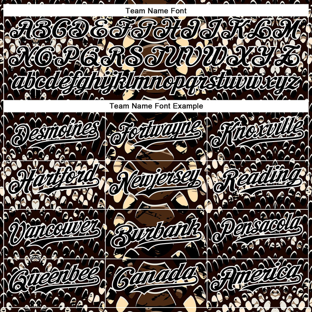 Custom Black White 3D Pattern Design Rave Psychedelic Snakeskin Authentic Baseball Jersey