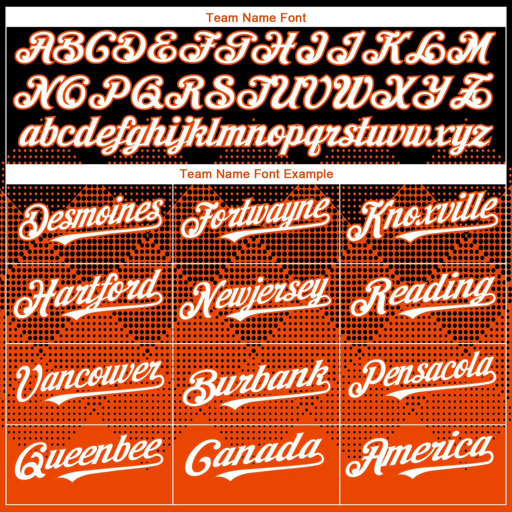 Custom Black White-Orange 3D Gradient Square Shape Authentic Baseball Jersey