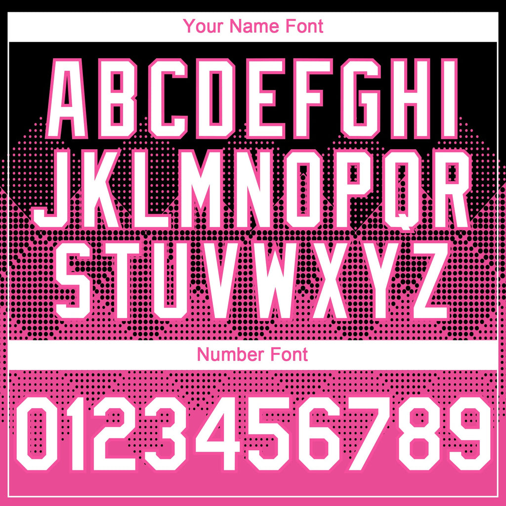 Custom Black White-Pink 3D Gradient Square Shape Authentic Baseball Jersey