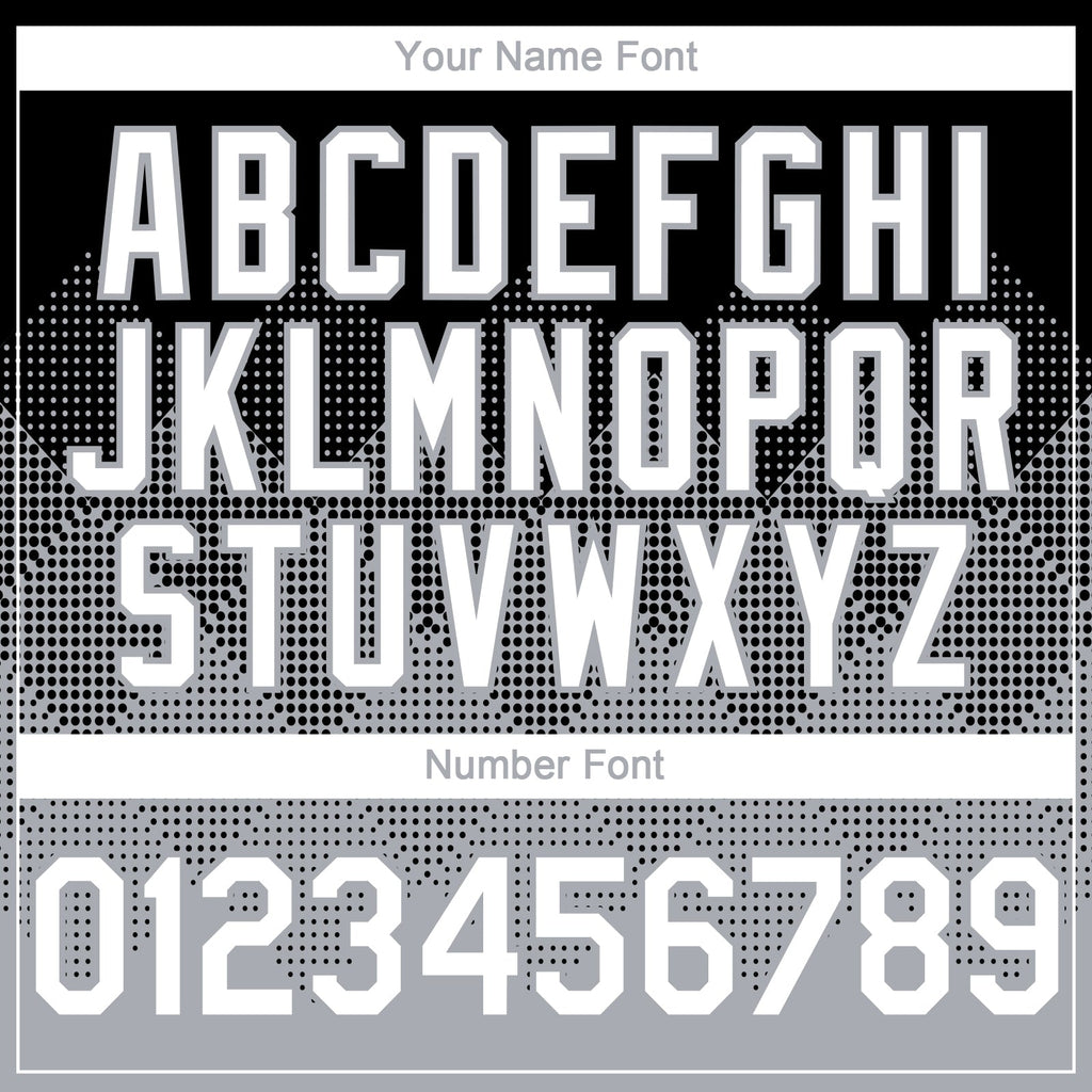 Custom Black White-Gray 3D Gradient Square Shape Authentic Baseball Jersey