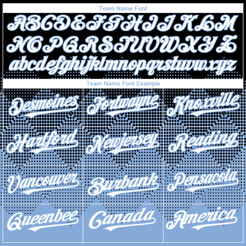 Custom Black White-Light Blue 3D Gradient Square Shape Authentic Baseball Jersey