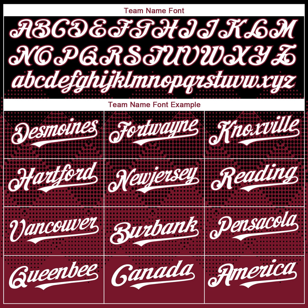 Custom Black White-Crimson 3D Gradient Square Shape Authentic Baseball Jersey