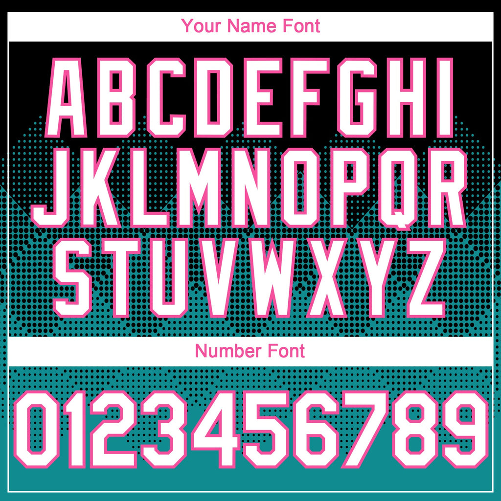 Custom Black White Teal-Pink 3D Gradient Square Shape Authentic Baseball Jersey