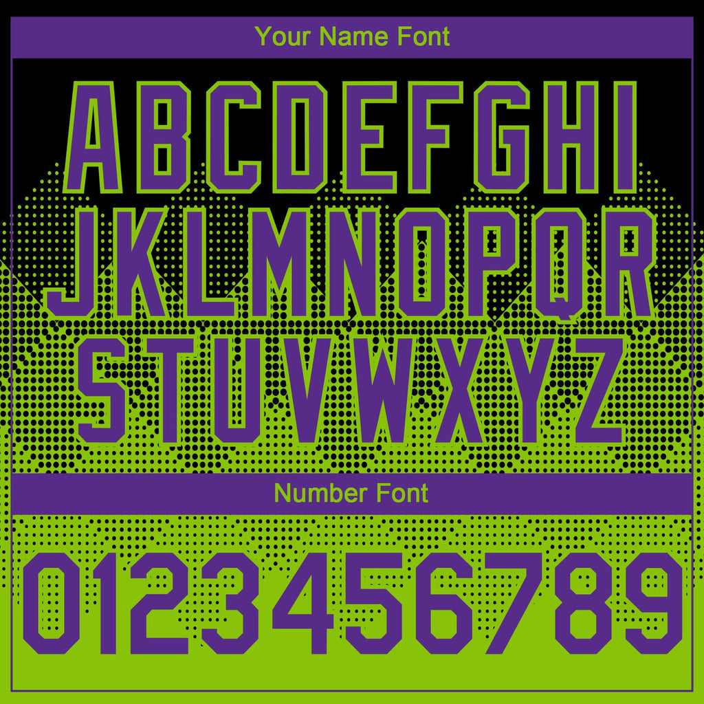 Custom Black Purple-Neon Green 3D Gradient Square Shape Authentic Baseball Jersey
