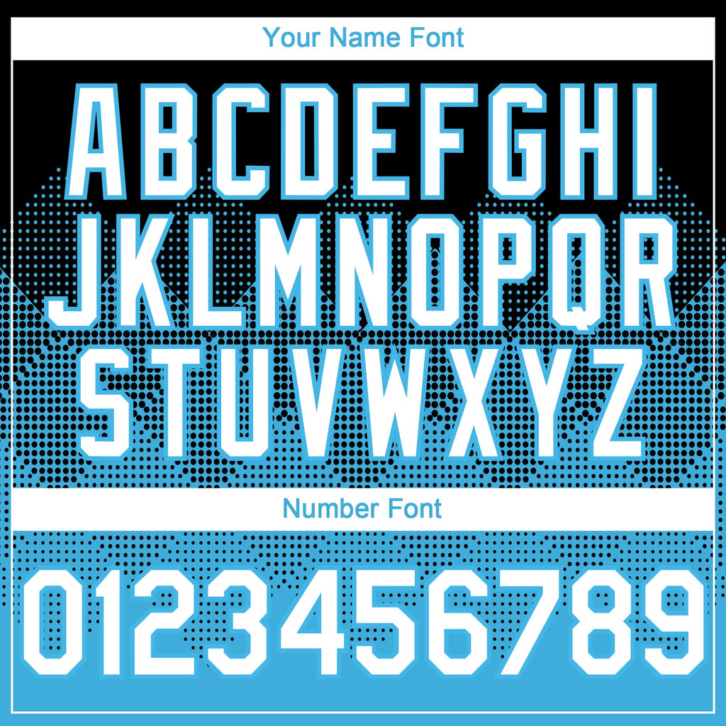 Custom Black White-Sky Blue 3D Gradient Square Shape Authentic Baseball Jersey