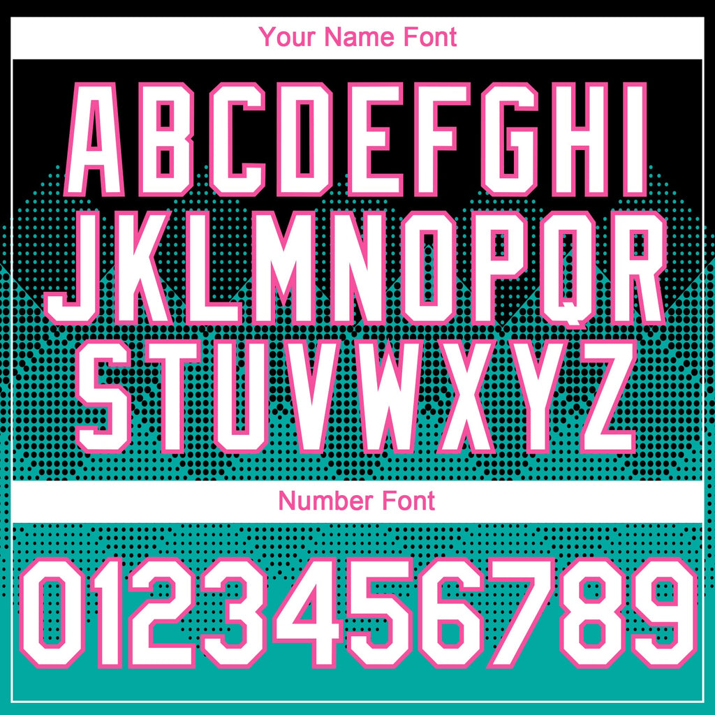 Custom Black White Aqua-Pink 3D Gradient Square Shape Authentic Baseball Jersey