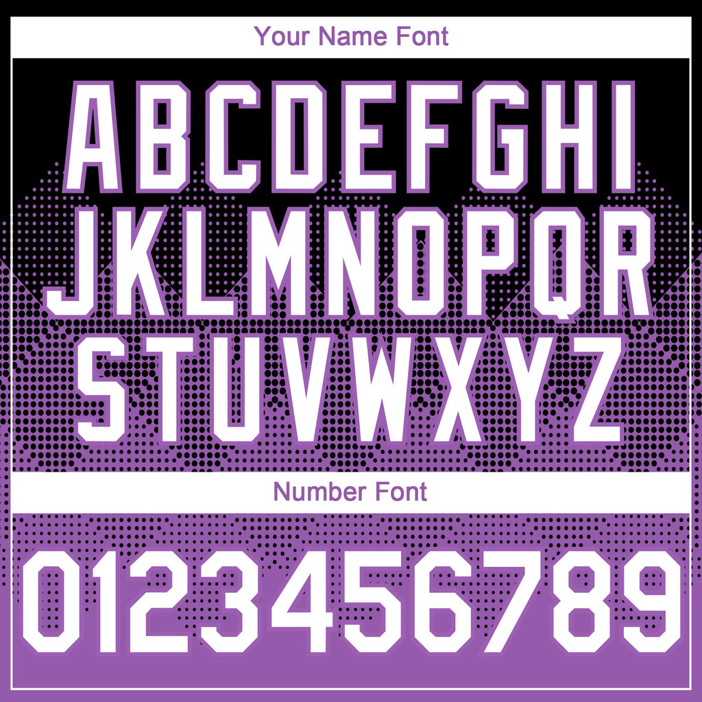 Custom Black White-Medium Purple 3D Gradient Square Shape Authentic Baseball Jersey