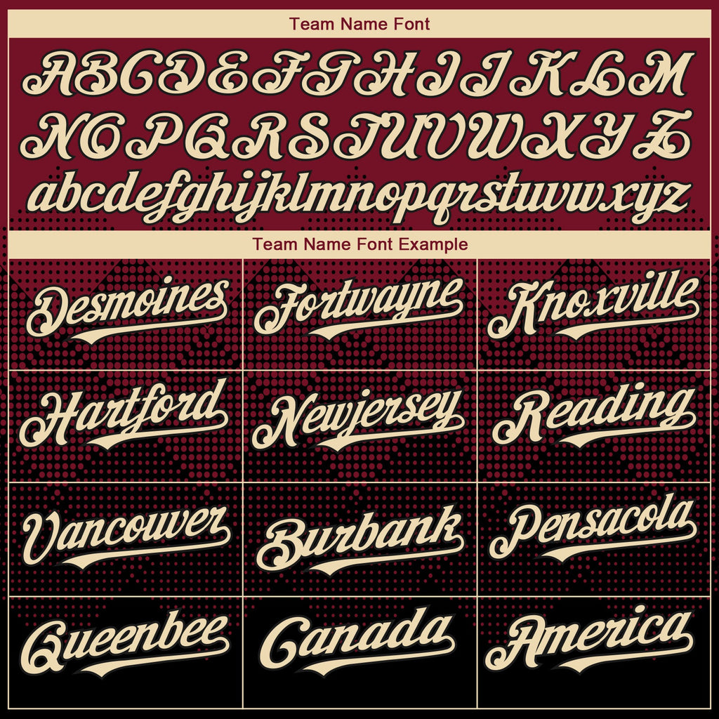 Custom Crimson Cream-Black 3D Gradient Square Shape Authentic Baseball Jersey