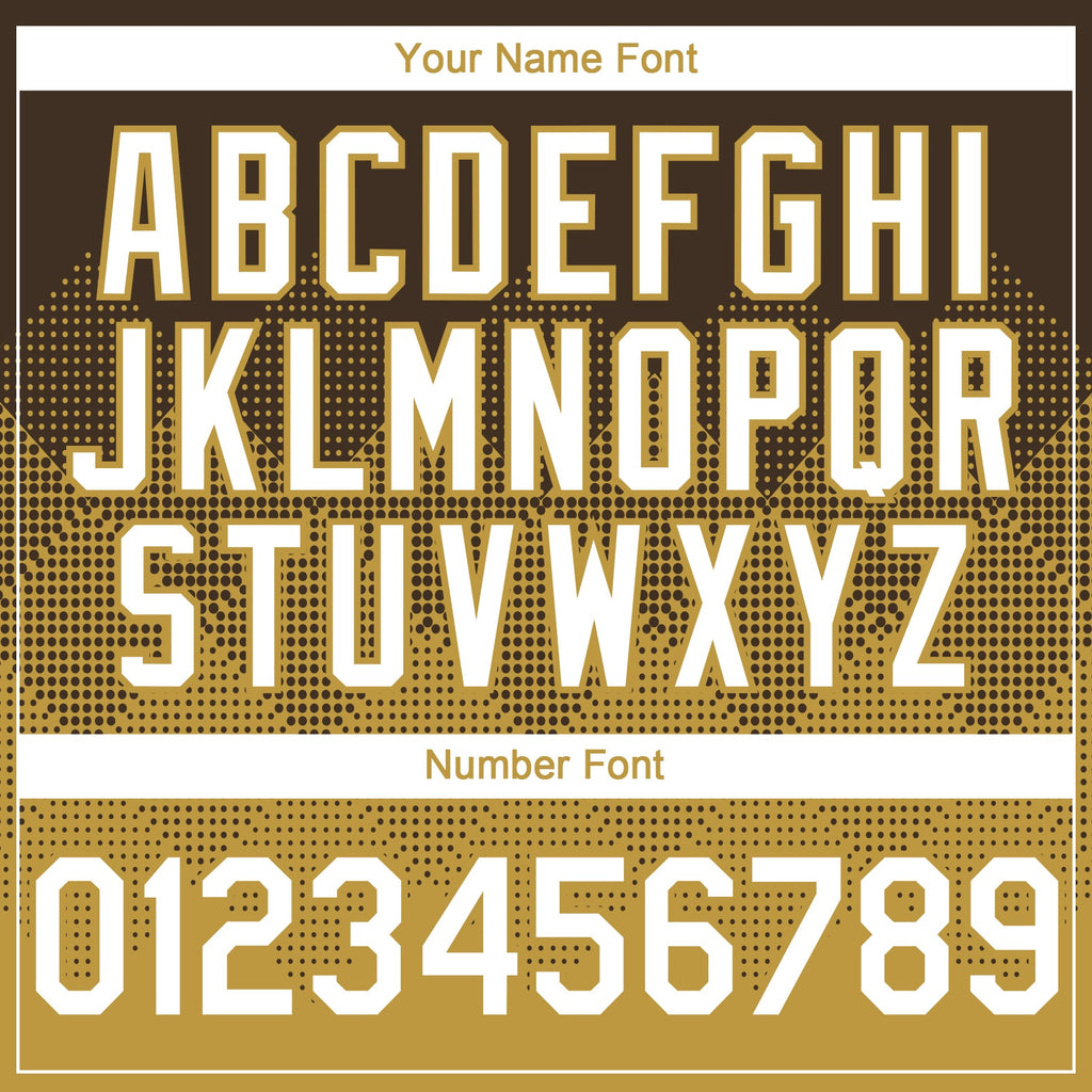Custom Brown White-Old Gold 3D Gradient Square Shape Authentic Baseball Jersey