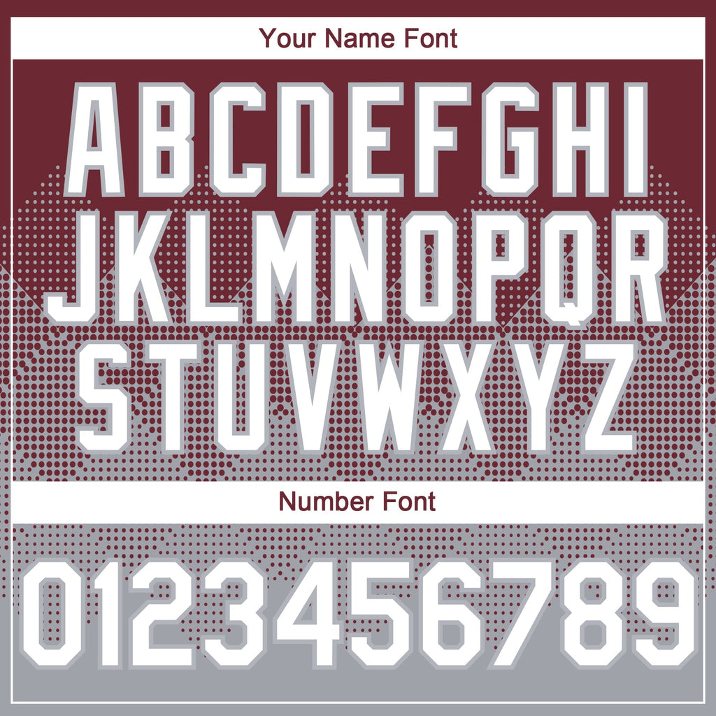 Custom Burgundy White-Gray 3D Gradient Square Shape Authentic Baseball Jersey