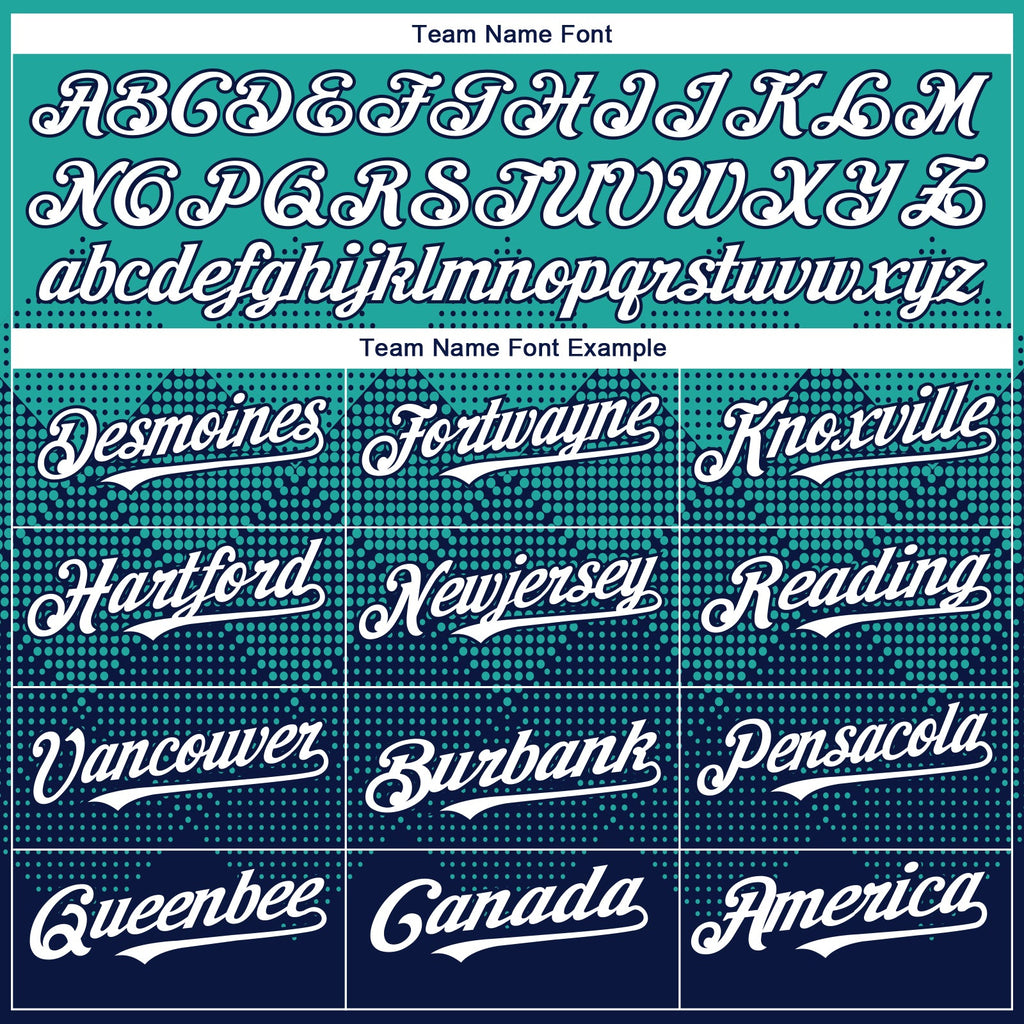 Custom Aqua White-Navy 3D Gradient Square Shape Authentic Baseball Jersey