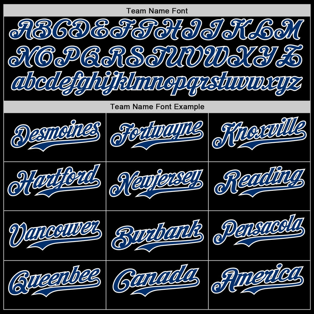 Custom Black US Navy Blue-White 3D Patriotic American Flag And Muscle Car Authentic Baseball Jersey