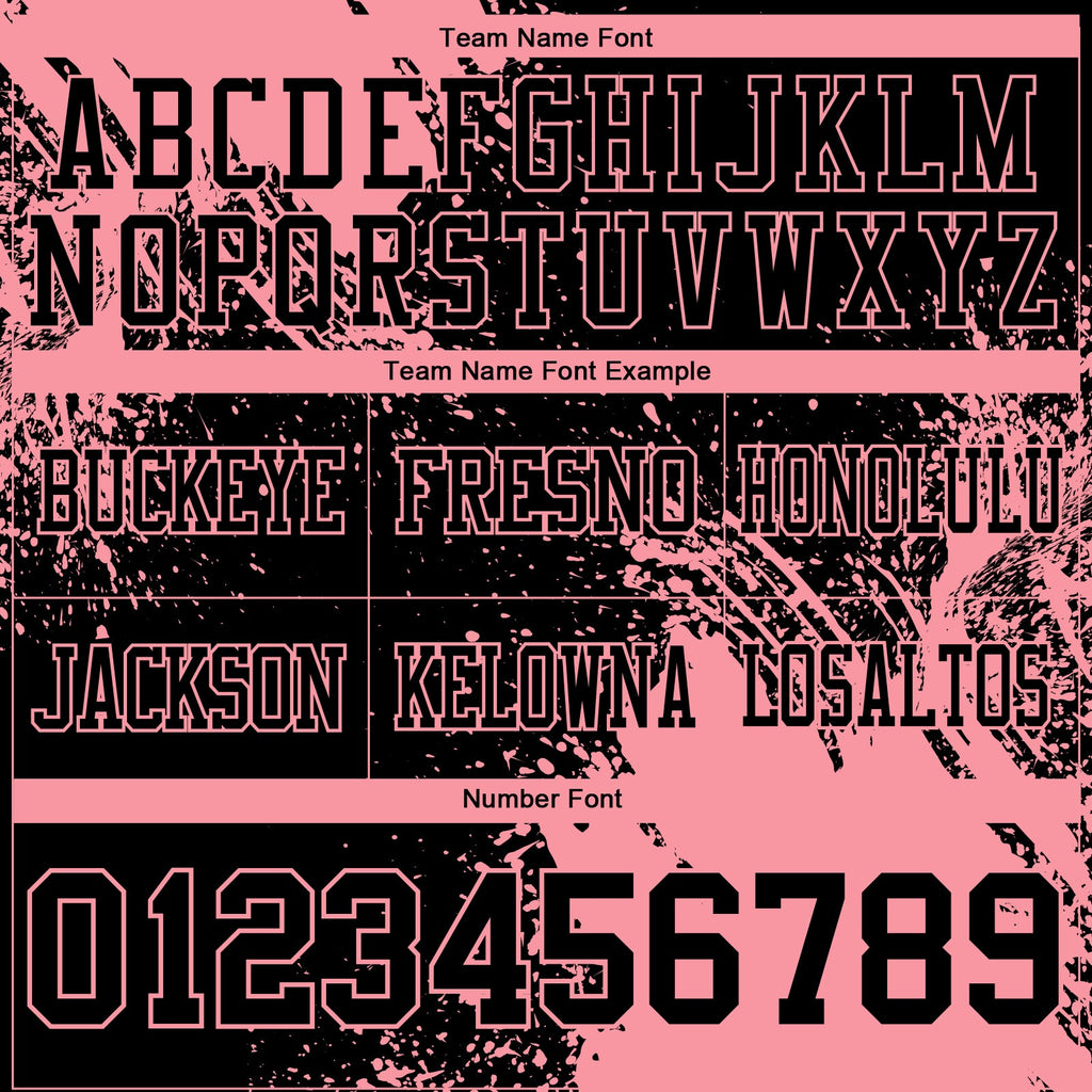Custom Black Medium Pink 3D Pattern Abstract Brush Stroke Authentic Football Jersey