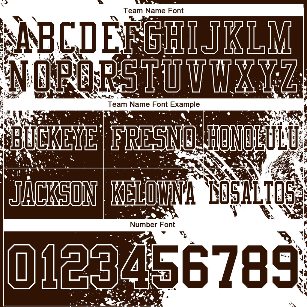 Custom Brown White 3D Pattern Abstract Brush Stroke Authentic Football Jersey