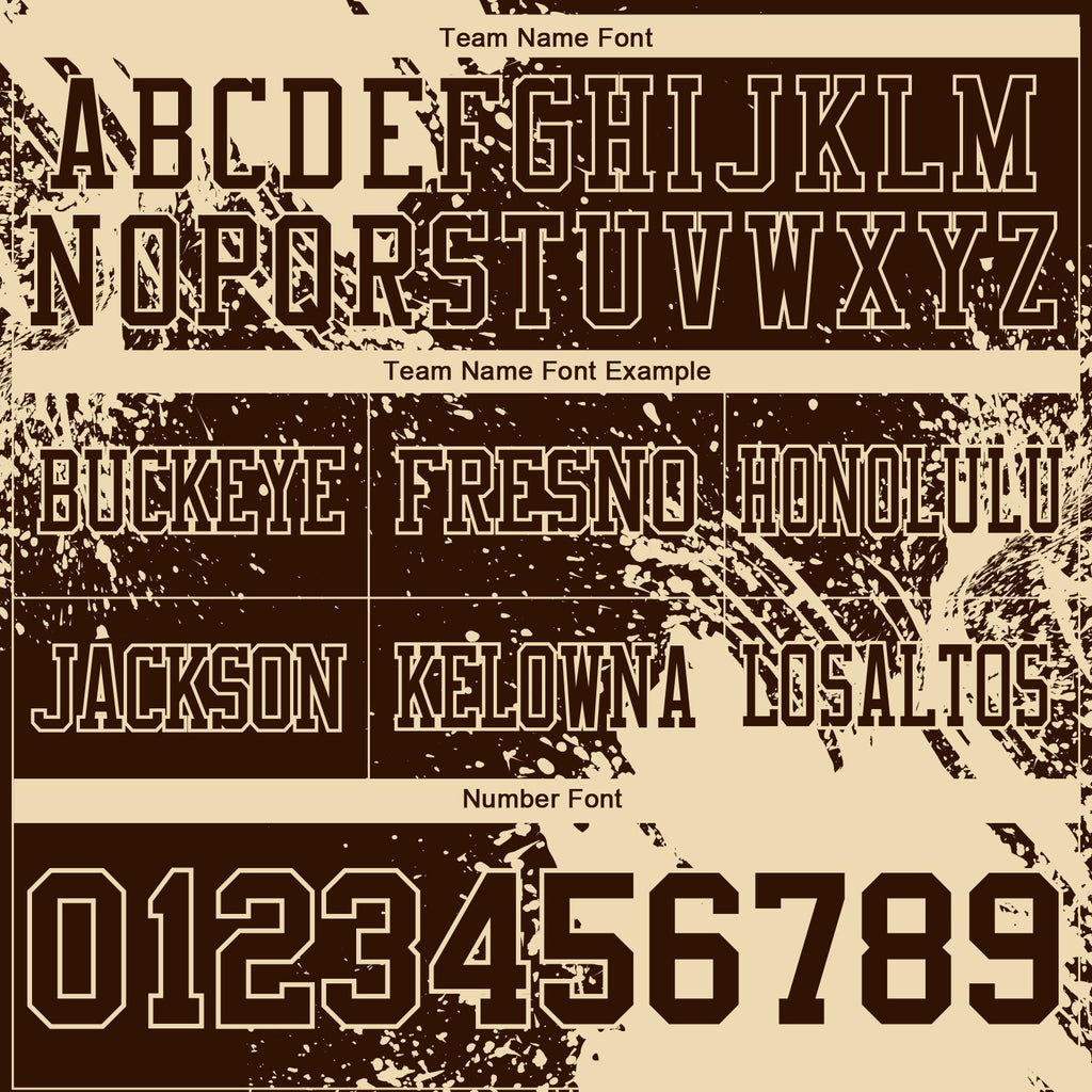 Custom Brown Cream 3D Pattern Abstract Brush Stroke Authentic Football Jersey