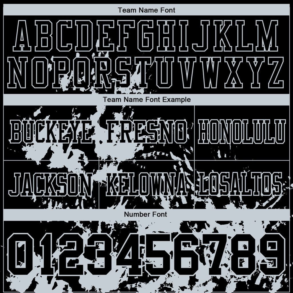 Custom Black Silver 3D Pattern Splash Authentic Football Jersey