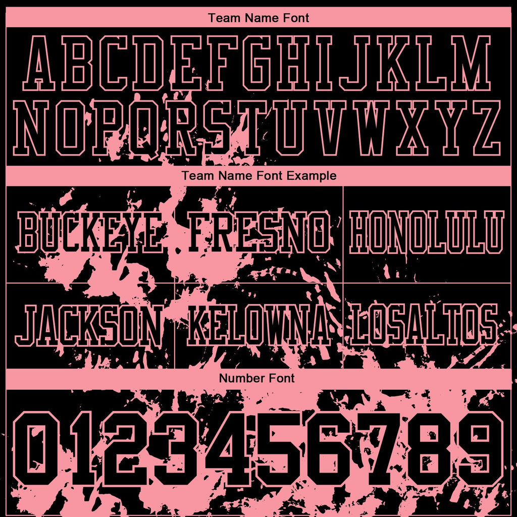 Custom Black Medium Pink 3D Pattern Splash Authentic Football Jersey