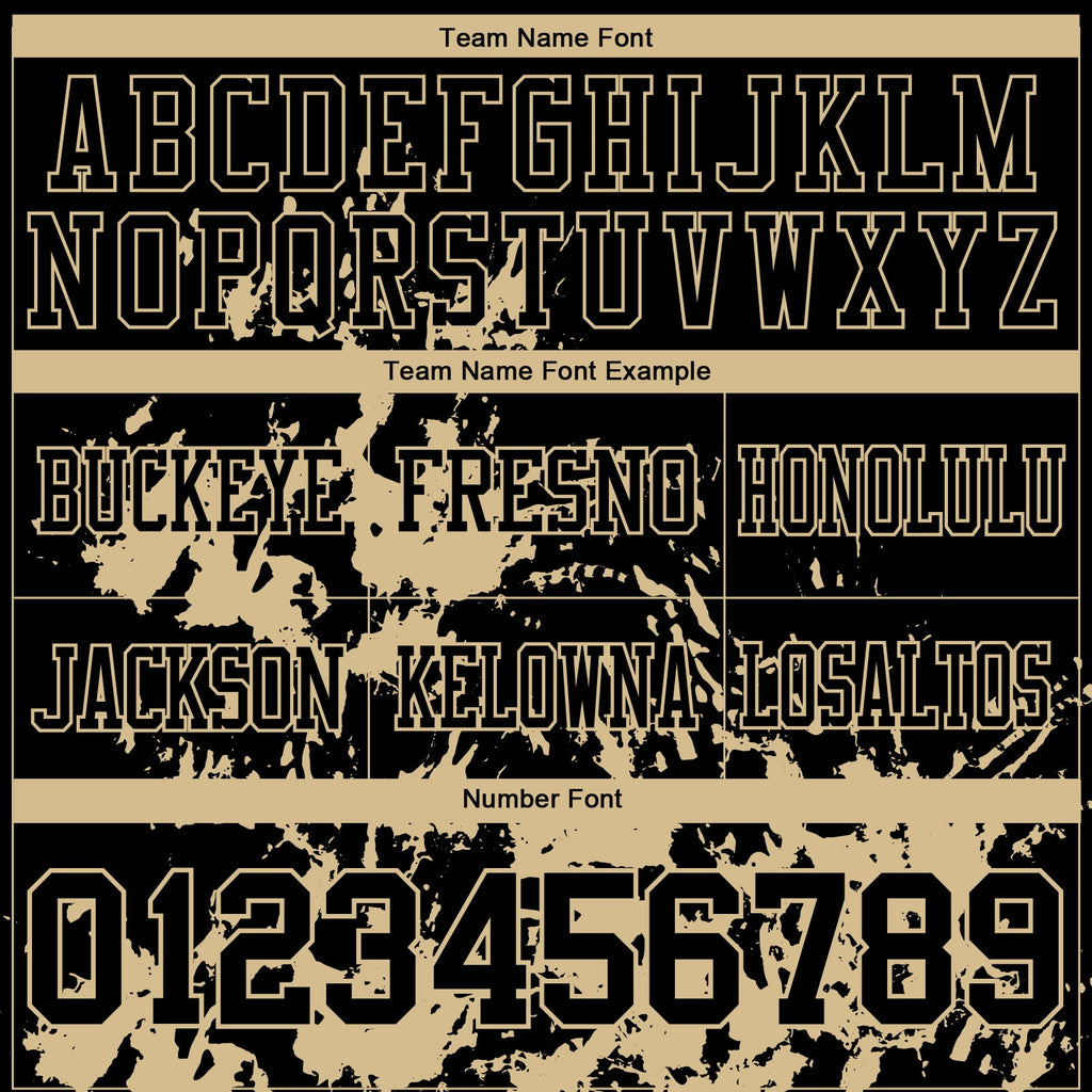Custom Black Vegas Gold 3D Pattern Splash Authentic Football Jersey