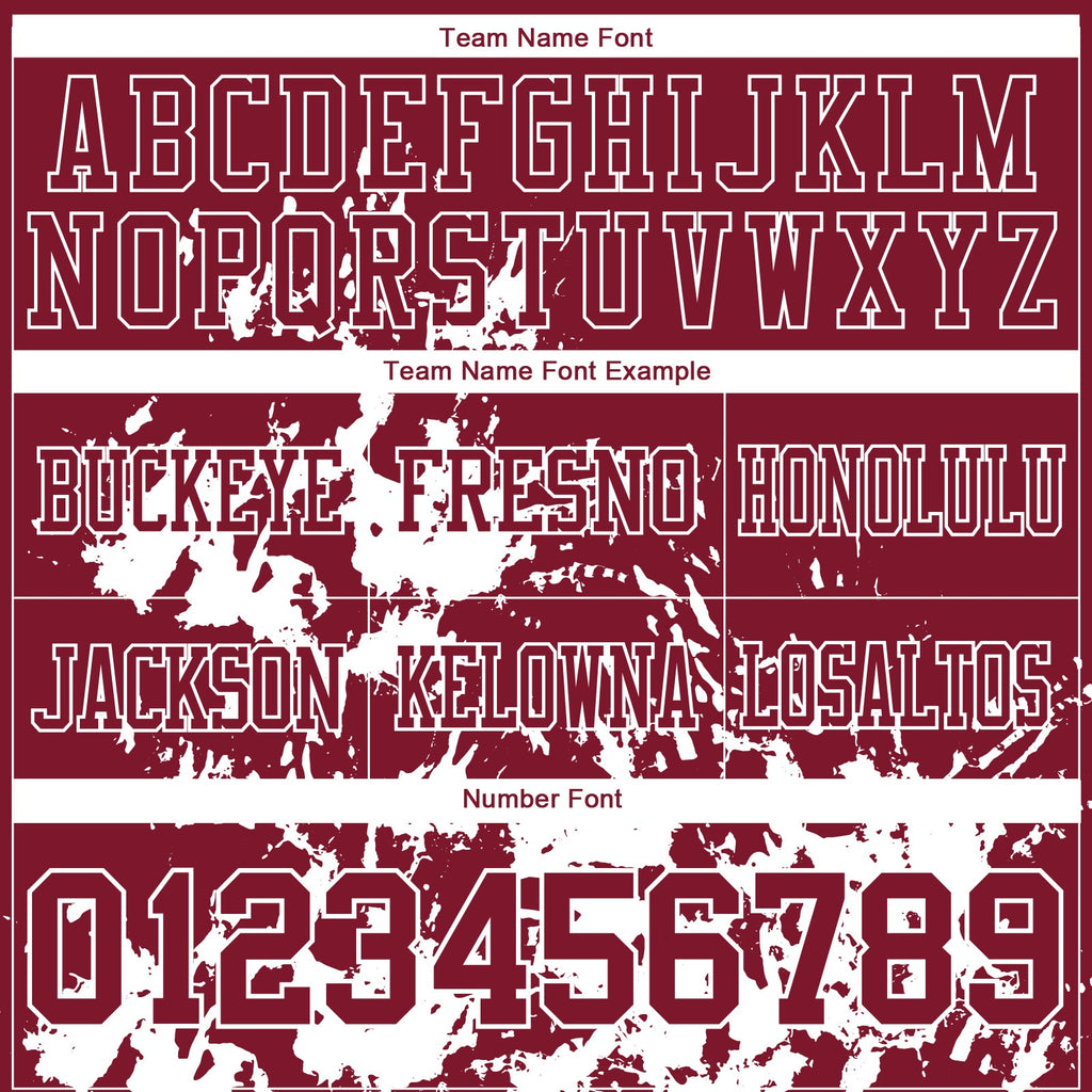 Custom Crimson White 3D Pattern Splash Authentic Football Jersey