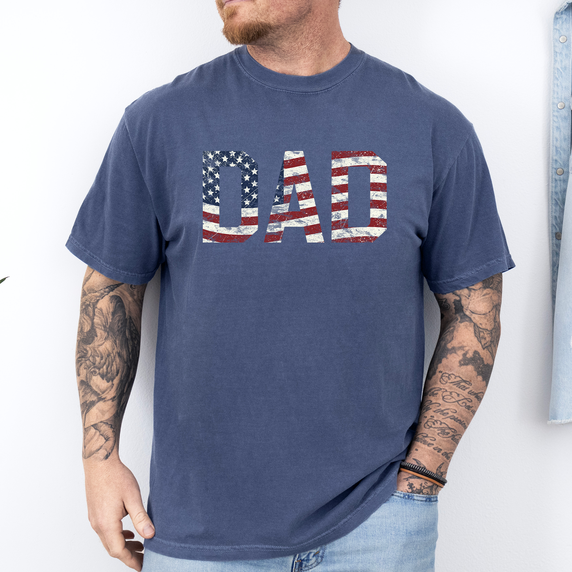 Dad, Patriotic, American Flag Father's Day USA T-Shirt