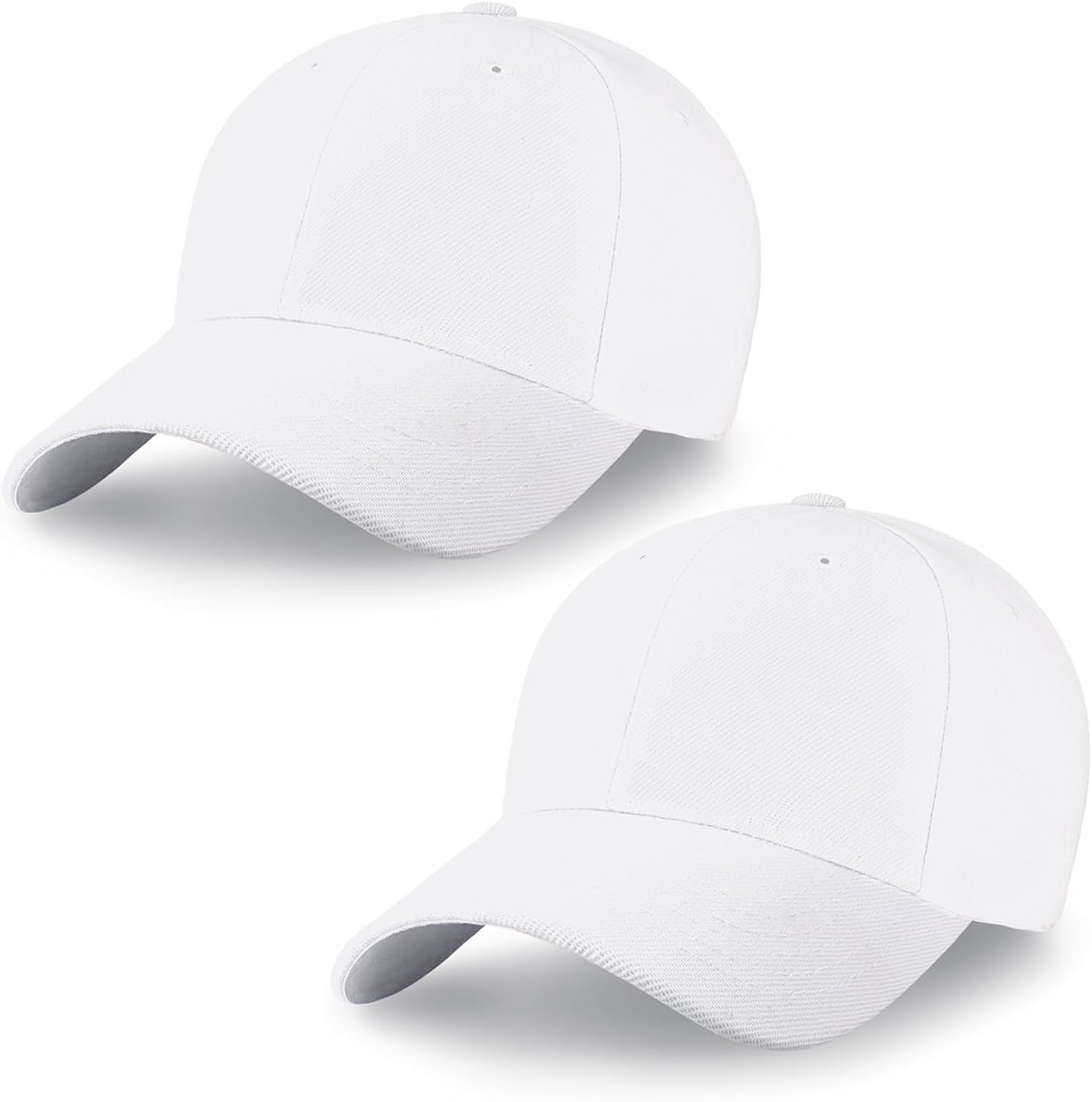 2-Pack Classic Structured Baseball Cap Adjustable Snapback Multipack Ball Caps for Custom Embroidery Running Workouts Outdoor