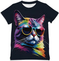 Graphic Tees for Boys Girls Kids 7-14Y, Summer Short Sleeve T Shirt Cool 3D Print