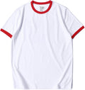 Men's Ringer Tee Crewneck Athletic T Shirts Short Sleeve Sport Shirt for Men